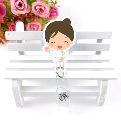1 шт. милый Kawaii медсестры выдвижной значок катушка Студенческая медсестры доктора выставка ID Имя карты держатель значка офисные принадлежности - Цвет: 11