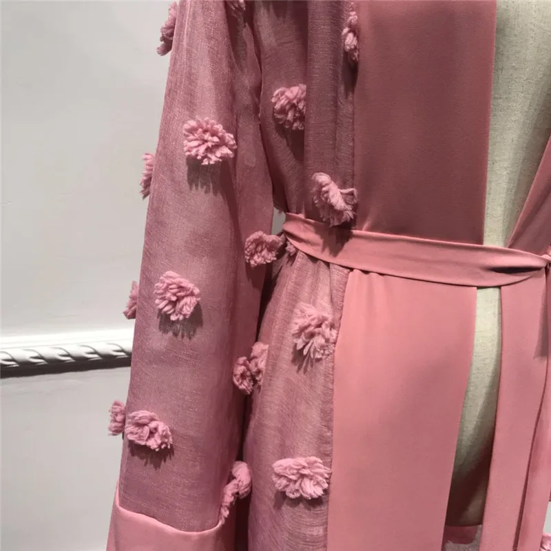 Размера плюс Blusas Mujer De Moda abaya мусульманская женская длинная Кружевная Сетка Макси Кимоно Кардиган Блузка Ropa турецкая исламская одежда