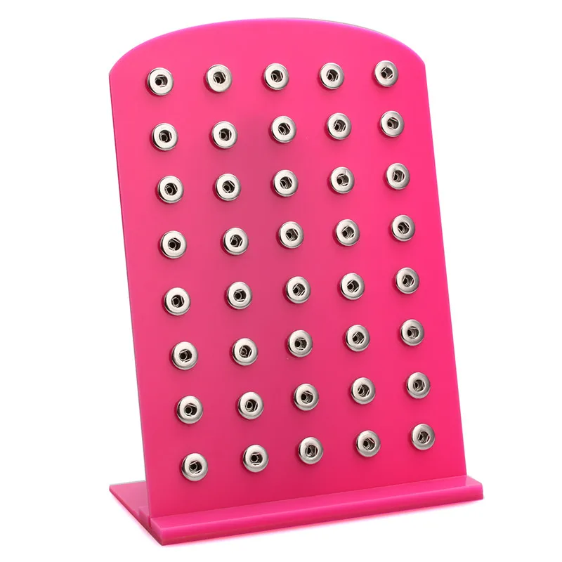 12MM-40pcs-Pink Оснастка Кнопка ювелирных изделий белый акриловый оснастки дисплей для 40 шт. и 60 шт. 12 мм 18 мм подставки дисплей съемный набор ZK003 - Окраска металла: 12MM-40pcs-Pink
