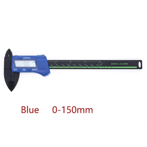 blue 150mm 150 мм углеродное волокно композитный цифровой Электронный штангенциркуль линейка штангенциркуль бесплатно с кнопкой вызова батарея синий цвет - Цвет: blue 150mm