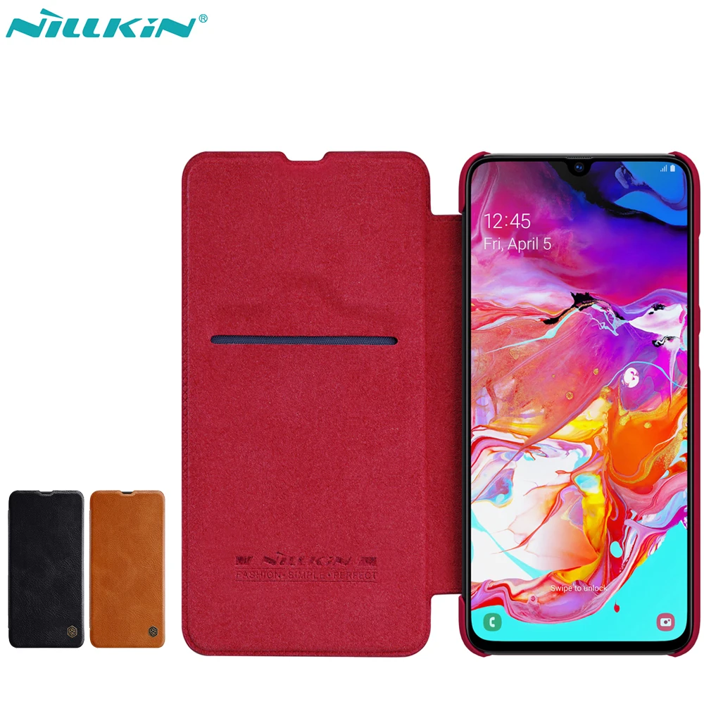 Кожаный чехол для Samsung A70 Galaxy Nillkin QIN защитный флип кошелек|Чехлы-книжки| |