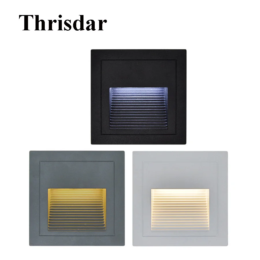 Thrisdar 10 шт. наружная Светодиодная лампа для лестниц 3 Вт Алюминиевая СВЕТОДИОДНАЯ