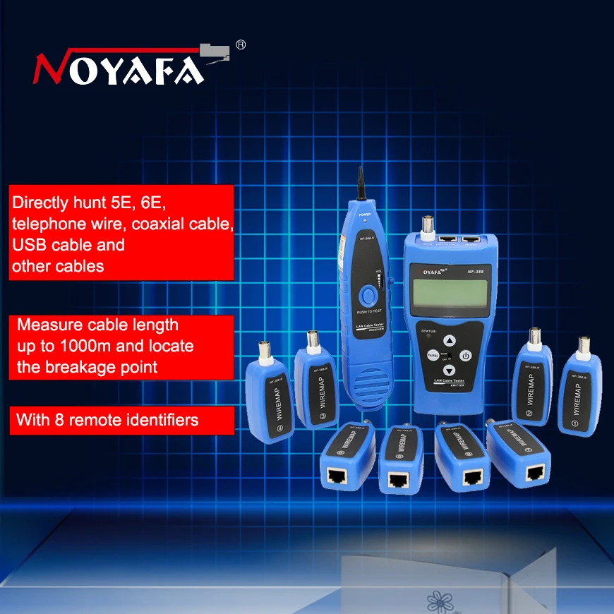 Оригинальный Многофункциональный сетевой кабель Noyafa синий тестер сетевого