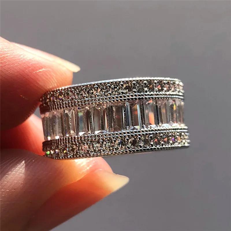 Женские обручальные кольца с белым кристаллом Luxe винтажные из серебра 925 пробы