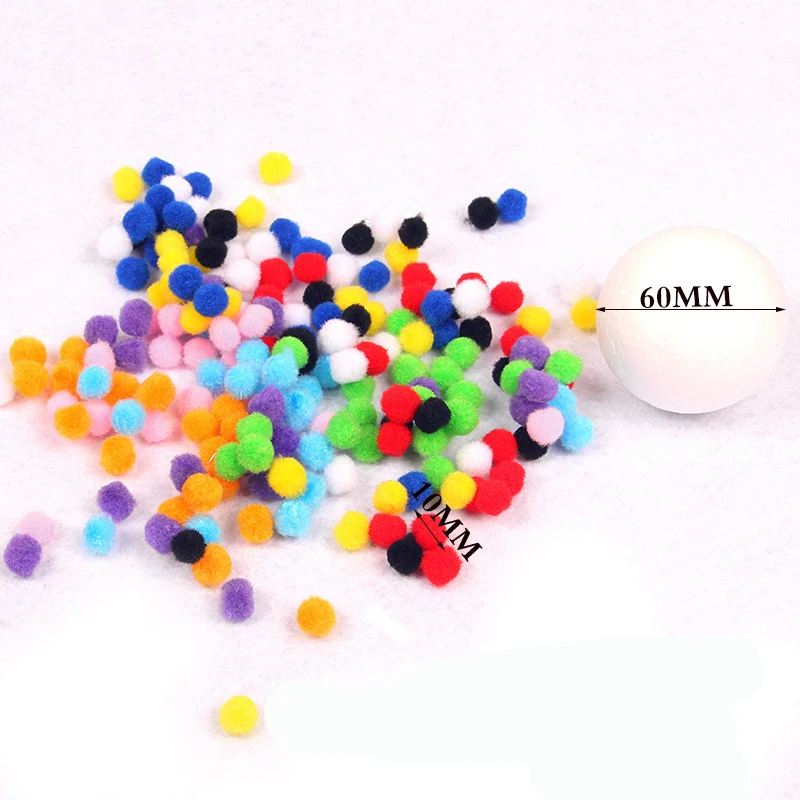 10mm 200/100/40 шт. Montessori Детские помпон плюшевые игрушки головоломки для повышения IQ Развивающие игрушки для детей дошкольного возраста рукоделие сборка питания - Цвет: 10mm