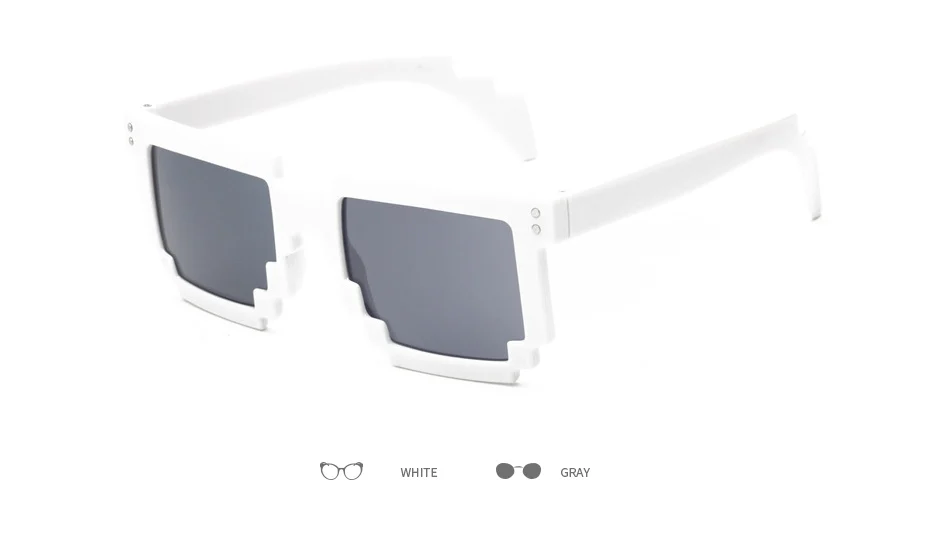 VRCHIC, дело с ним Thug Life Shades, солнцезащитные очки, безрамные, пиксель, унисекс, очки для мужчин и женщин, вечерние, мозаичные очки