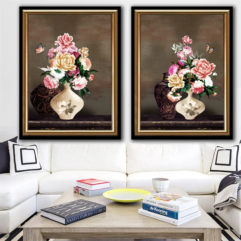 

Nordic Flowers Wall Art Canvas Poster rural Minimalist Print Painting Scandinavian Ink Decorative Picture Living Room Decoration
