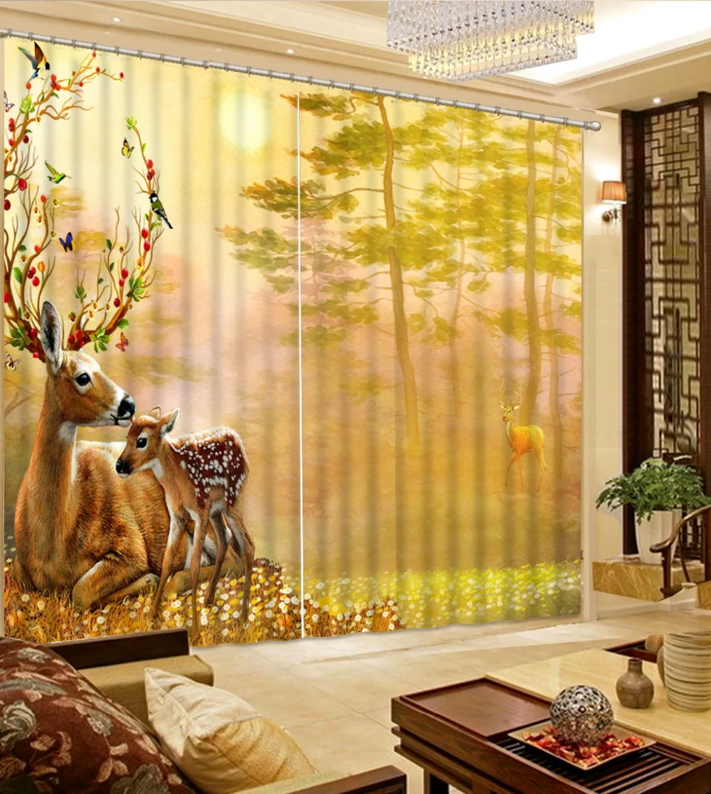 

customize Animal landscape 3d curtains Living Room blackout curtains modern bedroom curtains