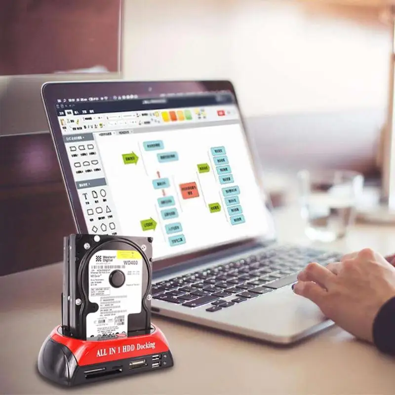 Высокоскоростная док станция 5 ГБ 2 дюйма 3 SATA IDE Двойная для HDD Usb 0 Внешний ридер