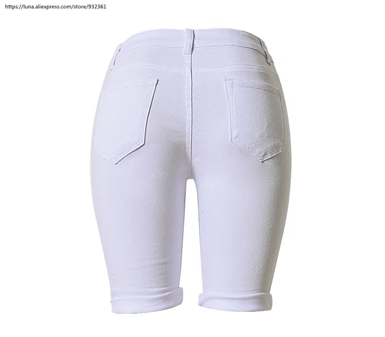 Модные рваные джинсы BF с дырками для женщин летние белые облегающие эластичные