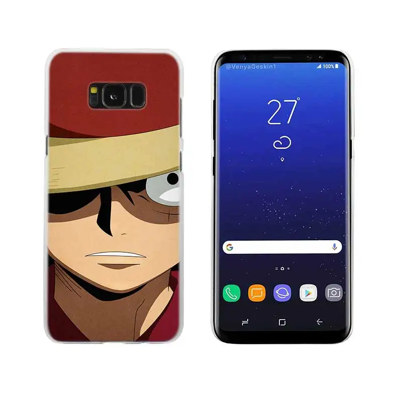 01 Чехол Sheli one piece Luffy прозрачный Note 10 9 pro, Жесткий Чехол для samsung Galaxy S4 S5 S6 S7 S8 S9 Plus Edge Mini s10 lite - Цвет: 01
