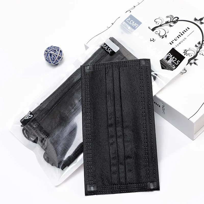 Black Four Layers 10 шт./компл. черный четыре слоя высококачественного Для мужчин и Для Женщин Одноразовые Уход за кожей лица маска для полости рта светильник дышащая Пылезащитная Нетканая маска - Цвет: Black Four Layers