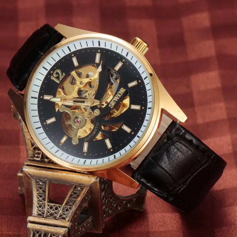 Мужские автоматические часы SEWOR брендовые классические деловые наручные
