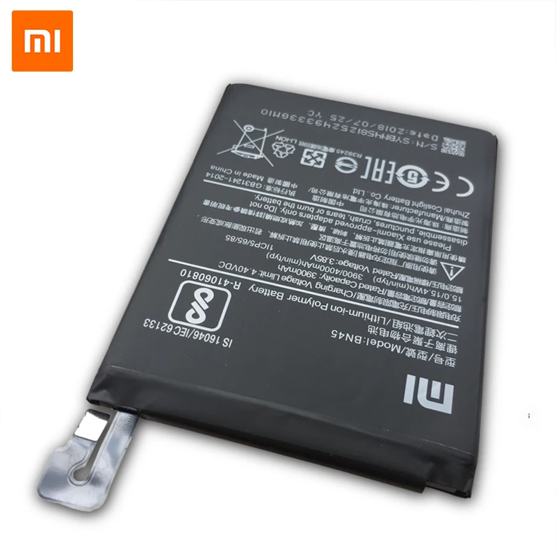 Оригинальный аккумулятор для мобильного телефона Xiaomi BN45 Mi note2 Redmi Note 5 Note5 сменные