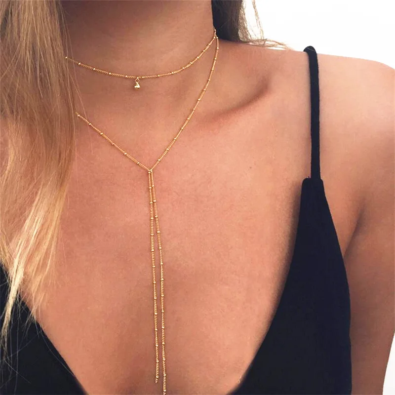 Новинка 2021 горячая распродажа модные простые ожерелья золотого и серебряного
