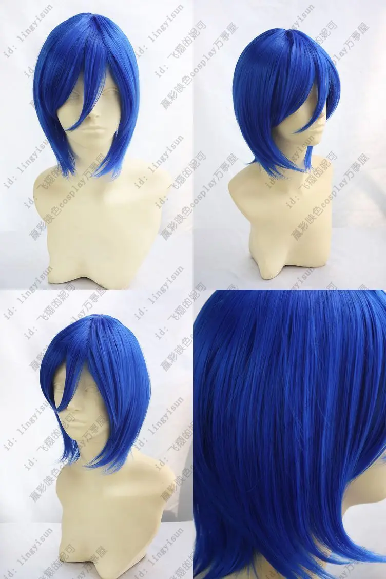 Жаропрочных Cosplay партии TJ ***** Новый Синий Cos Парик плутон волос королева леди