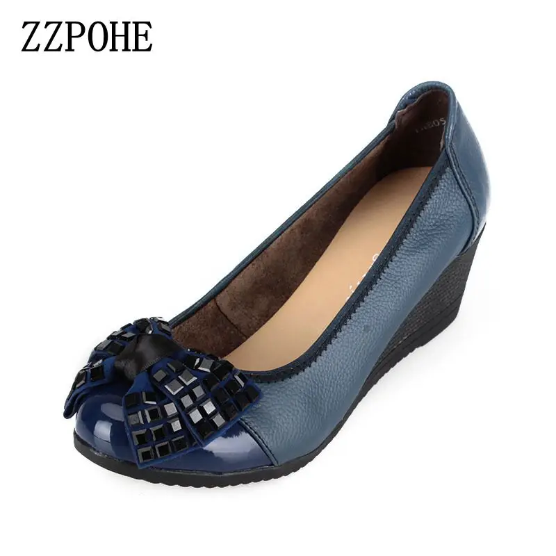 Новинка осени 2017 женские модные туфли ZZPOHE на высоком каблуке лодочки из