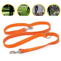 diving cloth padded dog leash double head two dog leashes p chain collar adjustable long short rope dog running training leads