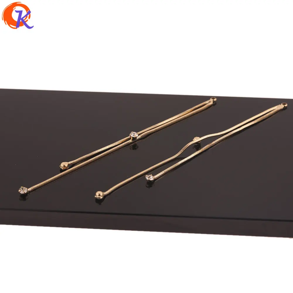 

Cordial Design 30Pcs 3*95MM Jewelry Findings Component/Genuine Gold Plating/DIY Rhinestone Chain/Hand Made/Earrings Accessories