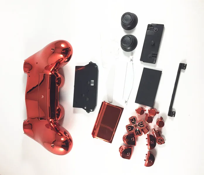 PS4 PS 4 контроллер геймпад полный комплект корпус хромированный красный Защитная