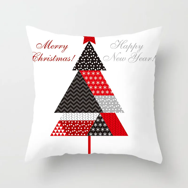 PC04469 Fuwatacchi Merry Christmas наволочка Черный Белый Красный мультфильм олень Звезда Подушка со снежным узором чехол домашний диван декоративная наволочка - Цвет: PC04469