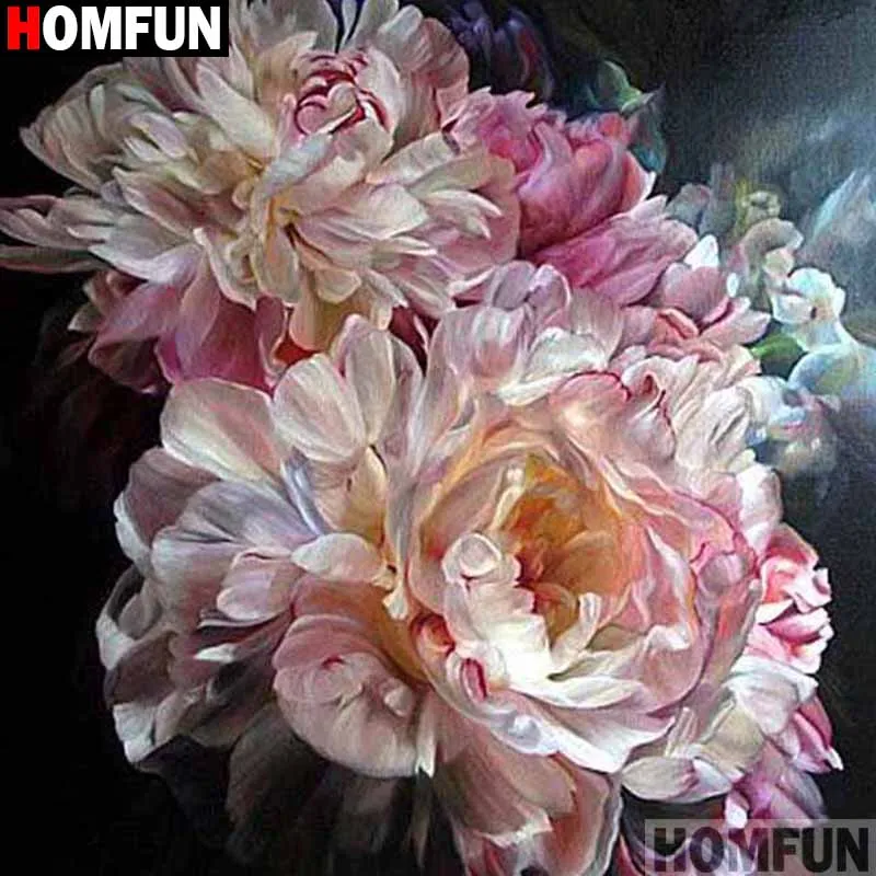 Алмазная живопись HOMFUN A17861 полноразмерная/круглая вышивка Цветочный пейзаж для