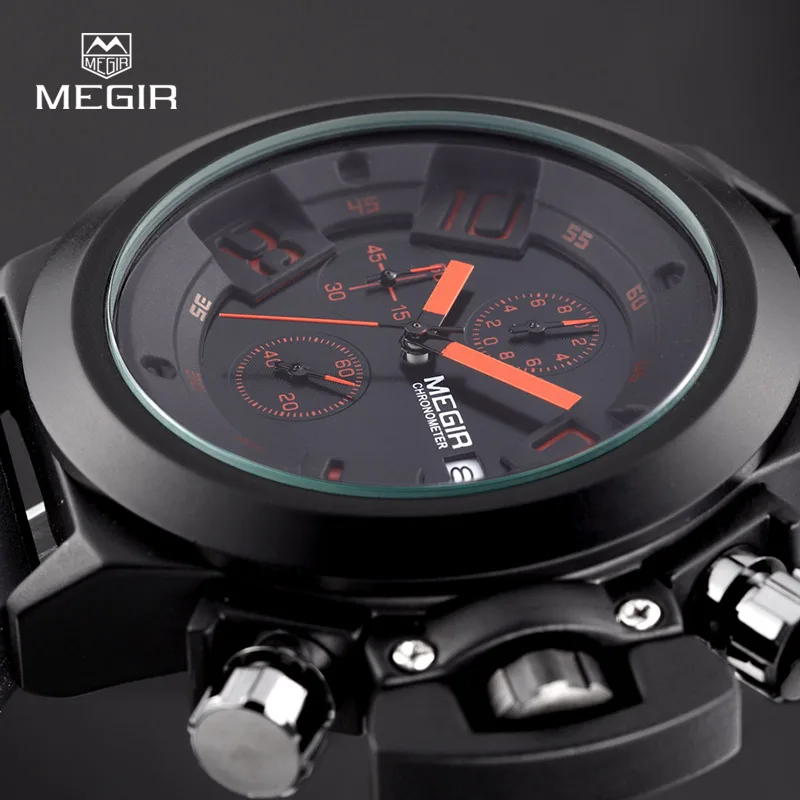 Мужские Силиконовые Спортивные кварцевые наручные часы с хронографом большой