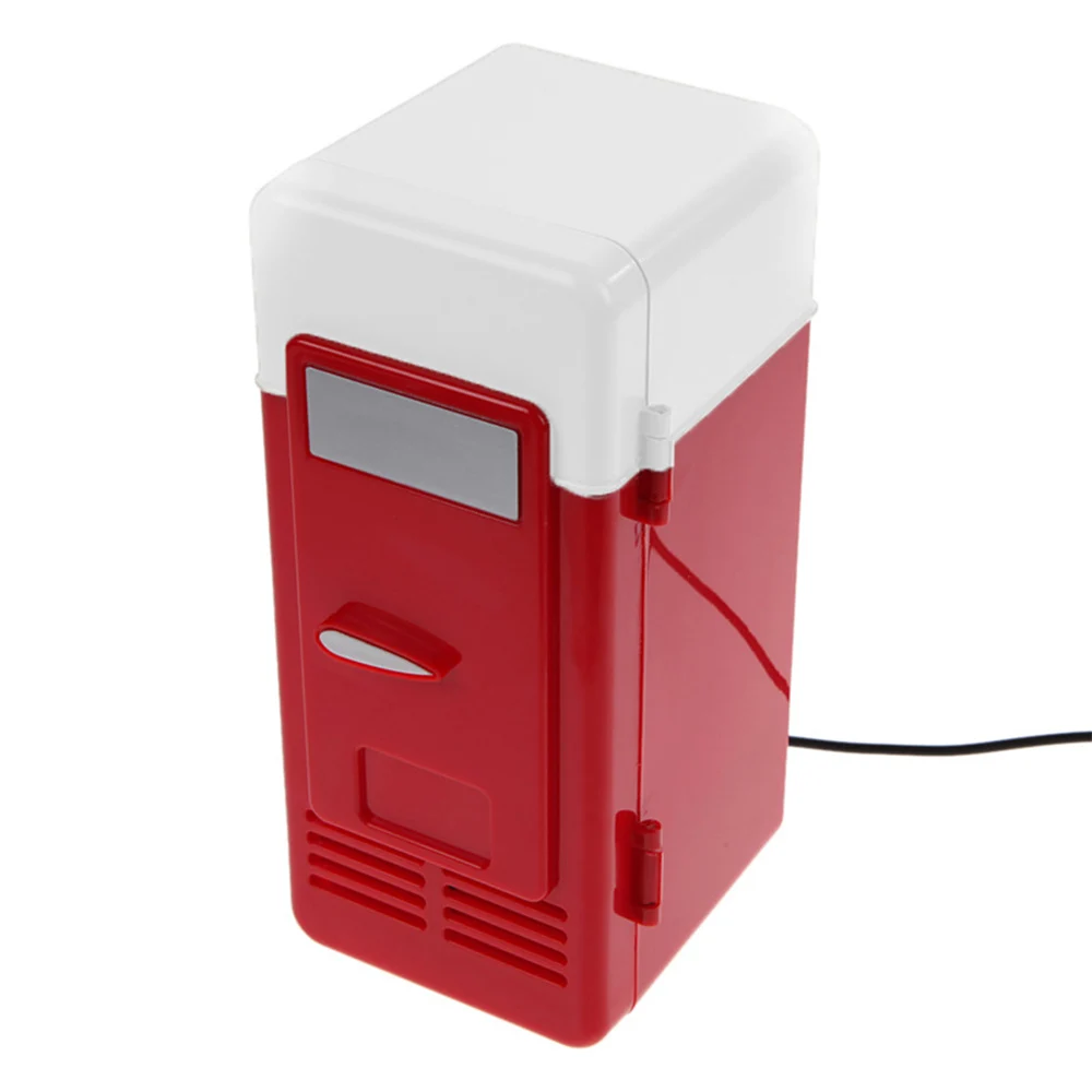 Автомобильный мини-холодильник настольный мини-холодильник USB гаджет банки для напитков охладитель подогреватель холодильник с внутренним светодиодный светильник