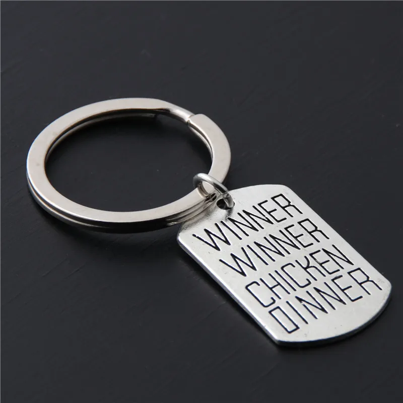 1 шт. Серебряная бирка кулон победитель курица ужин брелки для ключей кольцо