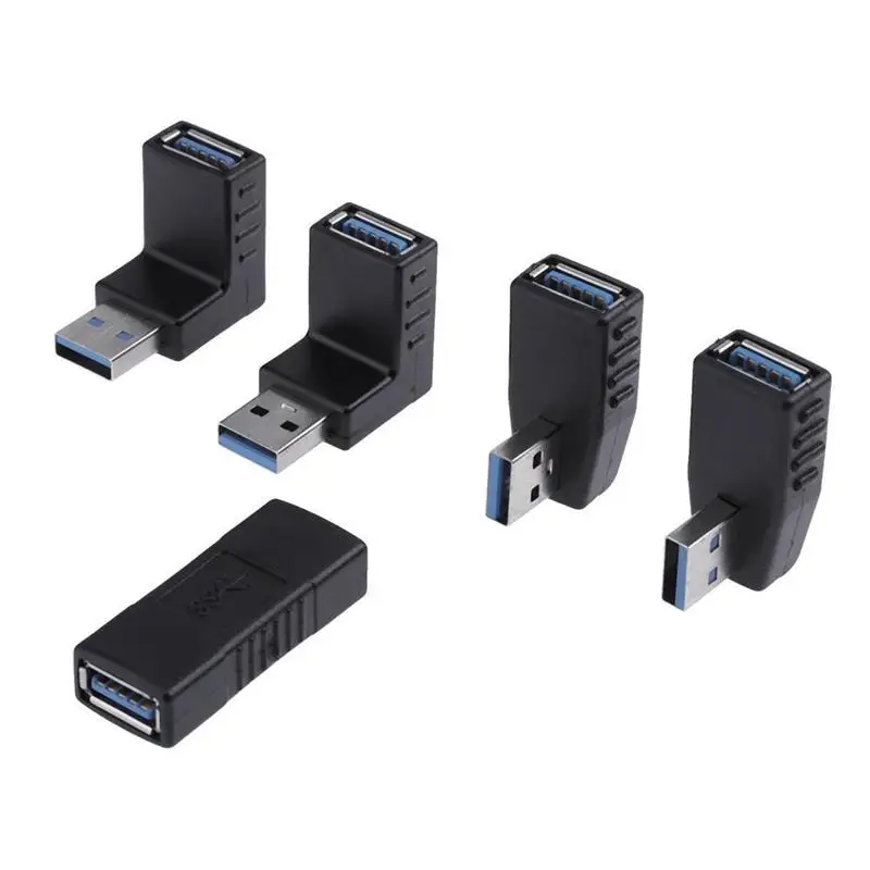 5 in 1 USB 3.0 A Male to Female 90 Degree+Straight Angled Adapter Connector Angle Extension Extender Set | Обустройство дома