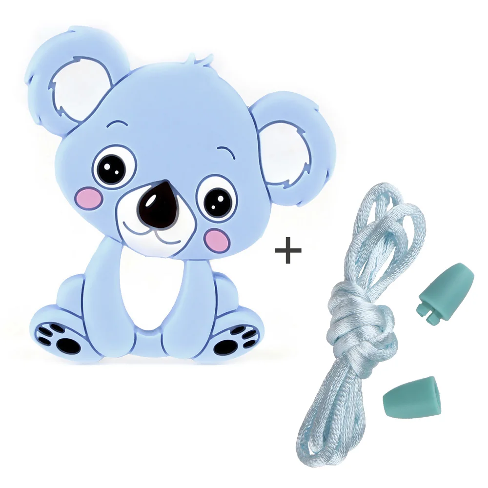 BPA Free Koala Baby Teether Silicone Beads For DIY Teething Necklace Gift Nurs Accessories Food Grade Silicone Teether Rodents - Цвет: 1pc silicone teether