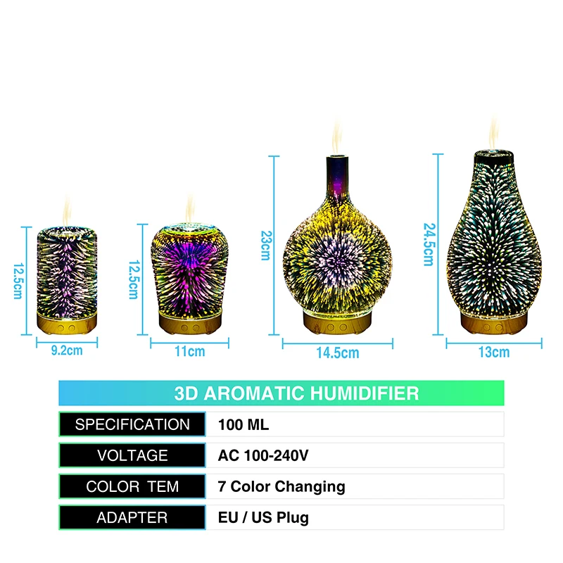СВЕТОДИОДНЫЙ 3D настольная лампа Феерверки ночные светильники увлажнитель
