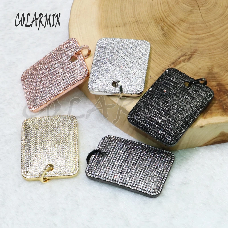 5 шт. прямоугольная подвеска кубический цирконий Геометрическая Мода ожерелье