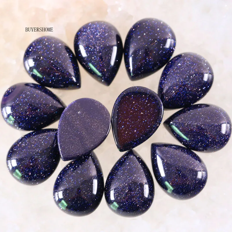 Blue Sandstone 18x13 мм капли воды Многоцветный натуральный камень Бусины Howlite Lapis Кристалл Опал песчаник оникс, сердолик кабошон 10 шт - Цвет: Blue Sandstone