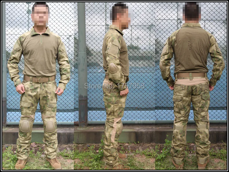 

Emerson Gen2 Combat Uniform Set Military Combat Shirt & Pants with knee pad & elbow pad A-Tacs FG Camo EM6922