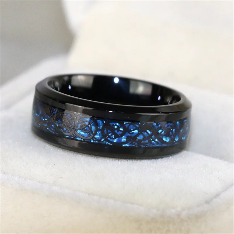 

Couple Rings Bridal Set His Hers Black Claddagh Ring Heart Shape Rhinestone Stacking Ring Stainless Steel Wedding Ring Band