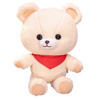 new 1pc cartoon bubble velvet teddy bear white plush toy soft animal stuffed doll with scarf birthday kawaii gift for child girl