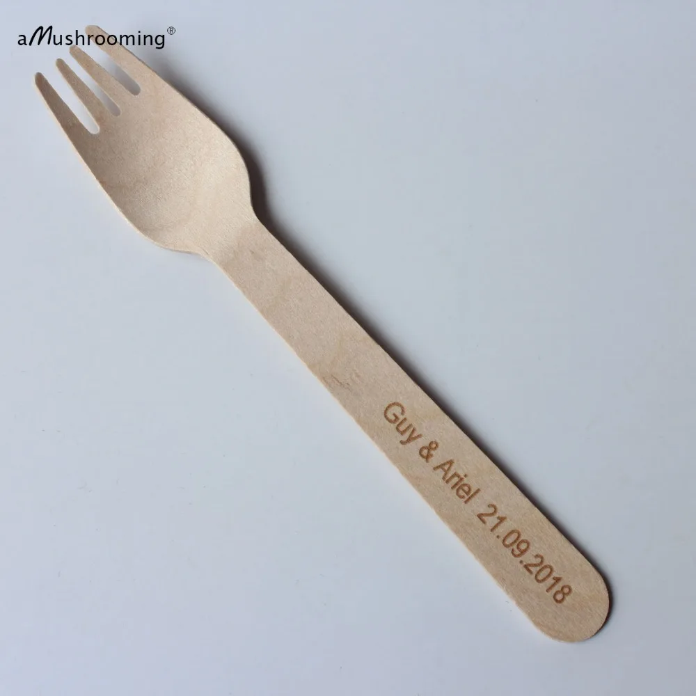 25 настраиваемых 6 5 дюймовых тяжелых деревянных вилок с датой и именем