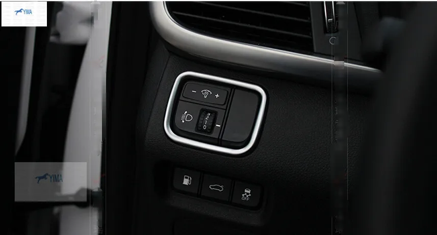 Lapetus For KIA Optima K5 2016 ABS Headlight Lamp Switch + Rear Trunk Button Decoration Frame Cover Trim 2 Pcs / set | Автомобили и