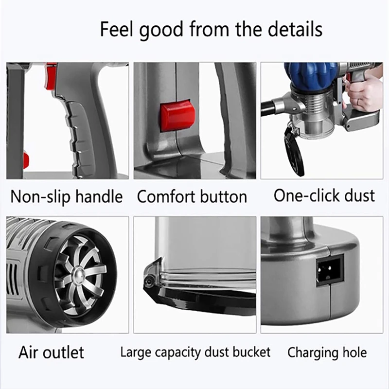 Беспроводной ручной автомобильный пылесос перезаряжаемый мощный 4 8 кПа для