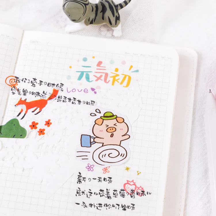 45 шт./лот домашних животных коллекция мини декоративные Kawaii милая коробочка наклейки комплект Скрапбукинг хлопья журнал стационарные деко