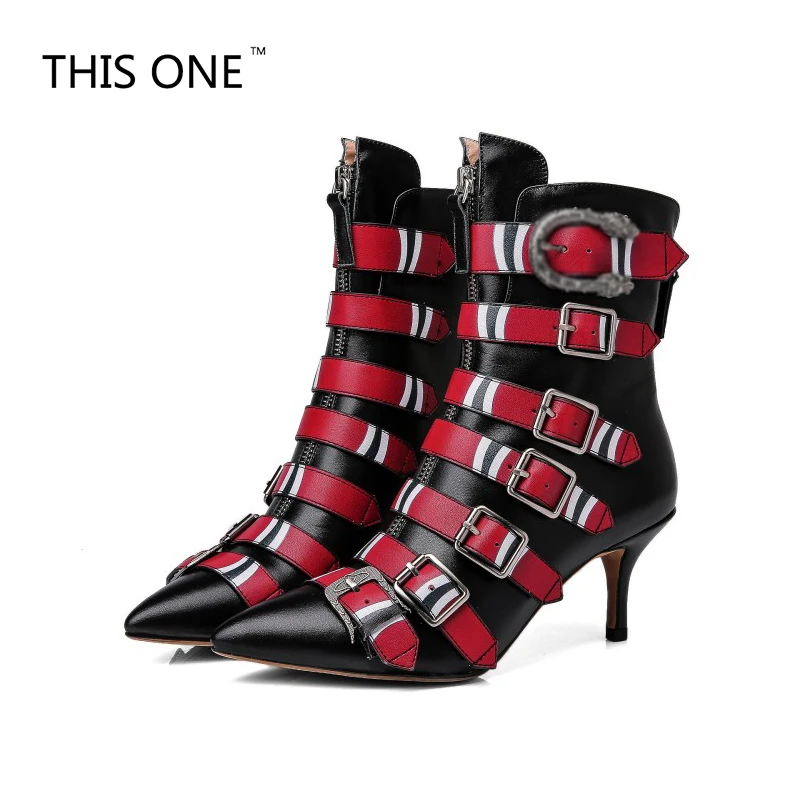 Женские сапоги в этническом стиле размера плюс Зимние ботильоны на тонком