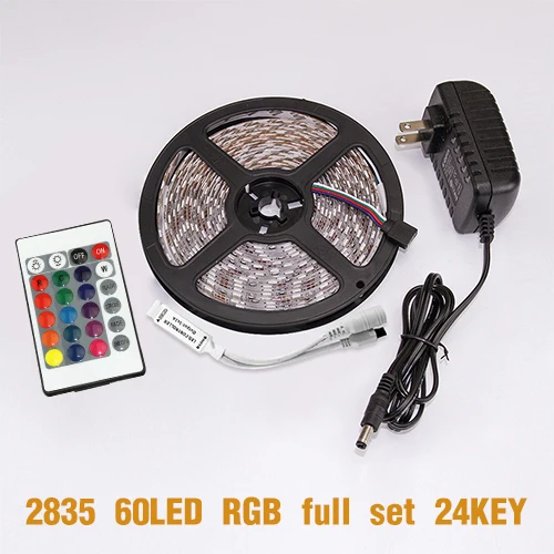 Светодиодный светильник DC 12 В RGB SMD 2835 5050 44Key с дистанционным питанием 5 м 10 м 15 м полный комплект водонепроницаемый гибкий диодный ленточный светильник ing - Испускаемый цвет: 2835 RGB set 24KEY