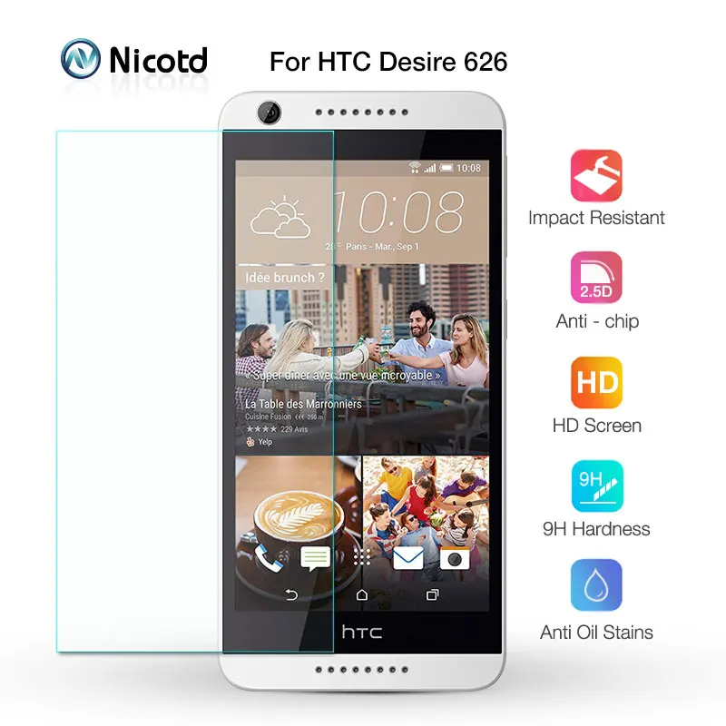 Закаленное стекло для HTC Desire 626 Защита экрана двух Sim карт 2.5D 9H Nicotd защитная пленка