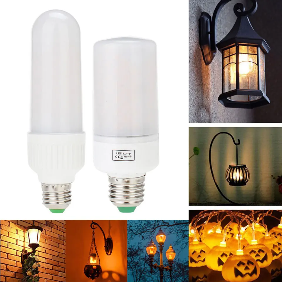 Светодиодсветодиодный лампочка E27 E26 с эффектом огня кукурузная B22 E14 E12 2835 SMD