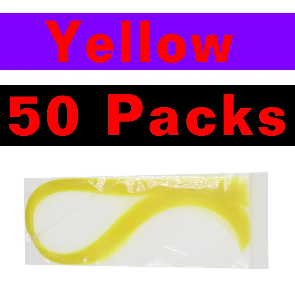 yellow 50 packs Bimoo 50 пакетов синтетический волоконный стример для мягкого изготовления приманки Sabiki Fly Jigs крючки рыболовный крючок Бактейл материал для рыбалки - Цвет: yellow 50 packs