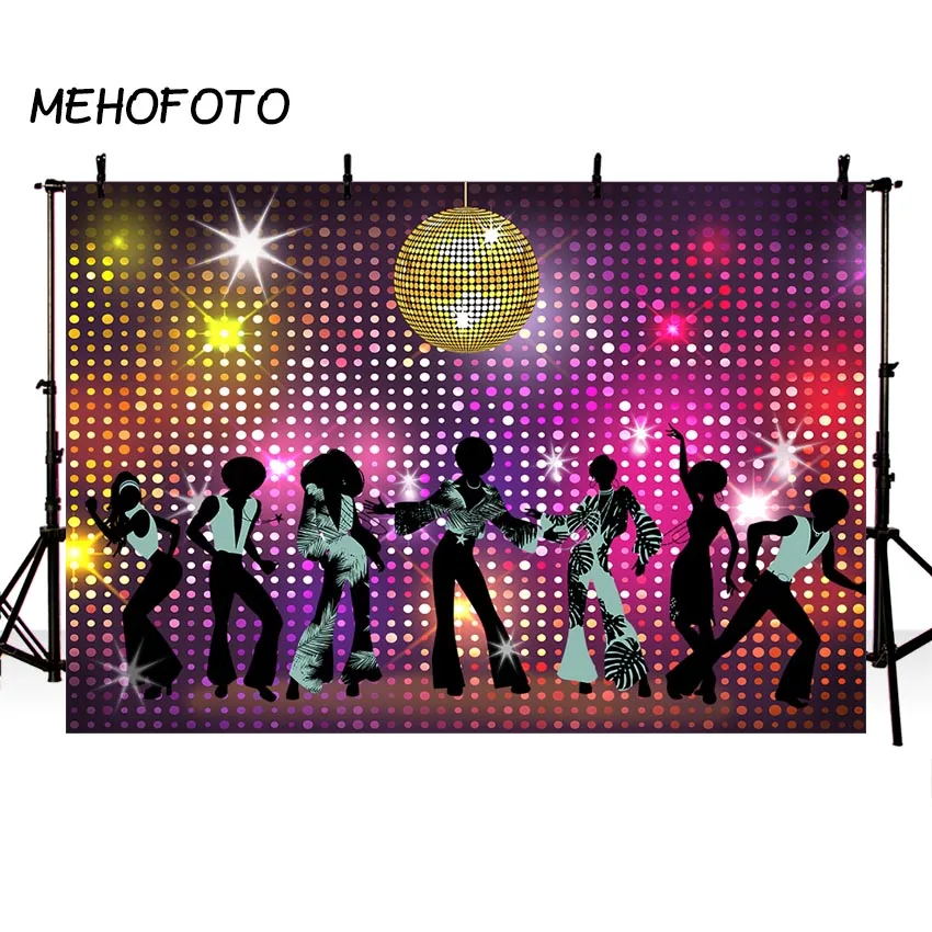 Винтажный неоновый фон MEHOFOTO в стиле 80-х 90-х для дискотеки вечеринки танцоры