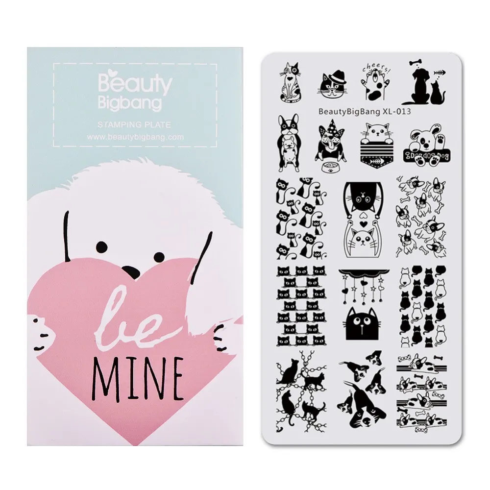 BeautyBigBang 6*12 см штамповка для ногтей Кошка Собака изображение пластины для штамповки ногтей пластины дизайн ногтей шаблон форма BBB XL-008 - Цвет: 13
