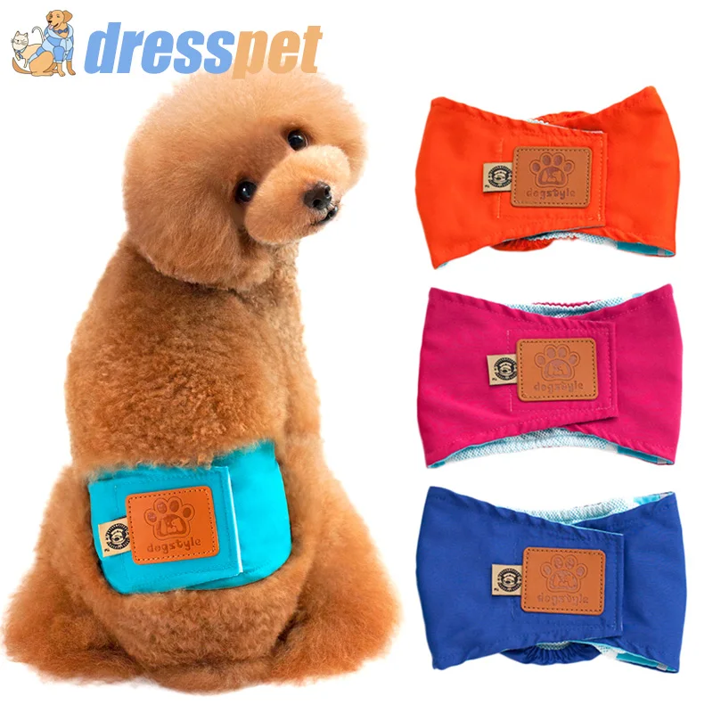 DRESSPET собака физиологические штаны впитывающие подгузники мягкий хлопок дышащий моющиеся для женщин мужчин Трусики для собаки s-xl