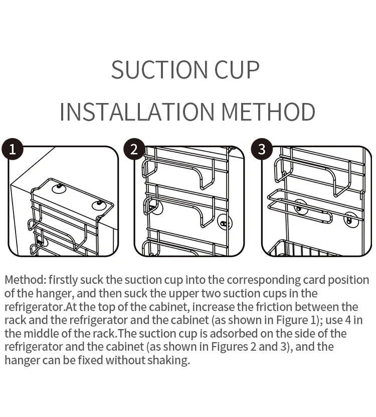 ORZ Fridge Organizer Stainless Steel Kitchen Storage Rack Fridge Side Shelf Storage Hooks Kitchen Accessories Organizer Holder